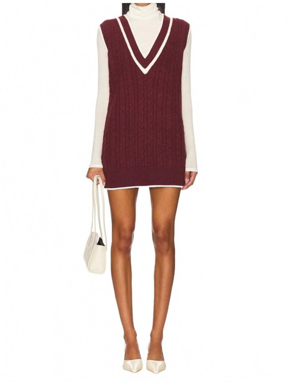 Amanda Uprichard Cambridge Vest Dress XS Burgundy NWT